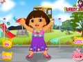 Xogo Dora out to park. Dressup
