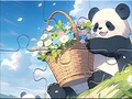Xogo Jigsaw Puzzle: Basket Flower Panda