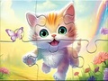 Xogo Jigsaw Puzzle: Kitten With Butterfly