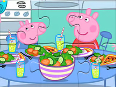 Xogo Jigsaw Puzzle: Peppa Dinner Time