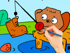 Xogo Coloring Book: Fishing Squirrel