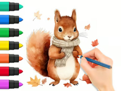 Xogo Coloring Book: Autumn Squirrel