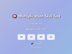 Xogo Multiplication Skill Test