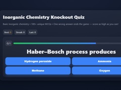 Xogo Basic Inorganic Chemistry Quiz