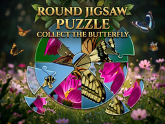 Xogo Round Jigsaw Puzzle - Collect the Butterfly