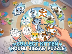 Xogo Round jigsaw Puzzle - Collect Kitten